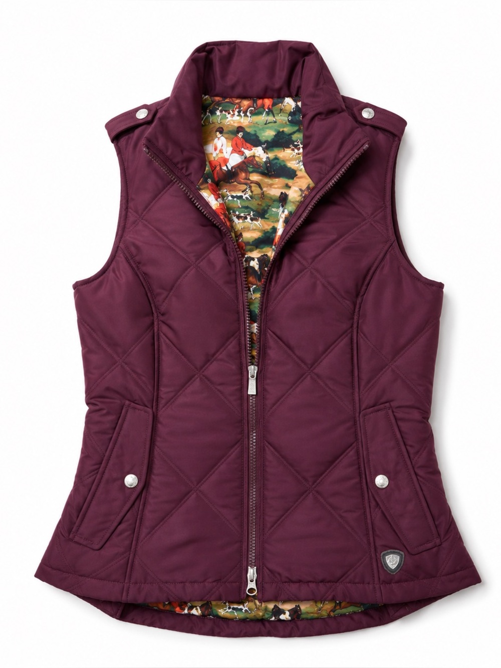 Ariat Women’s Quilted Equestrian Vest – Burgundy – Size Medium